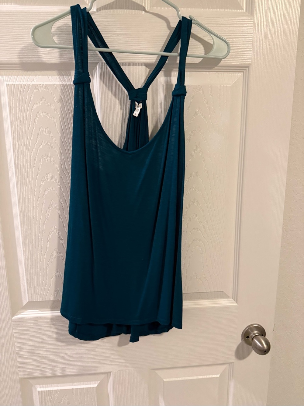Maurices Teal Knot-Back Racerback Tank